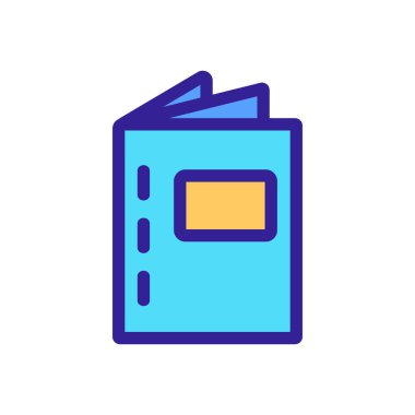 Kitapçık simgesi vektörü. İzole edilmiş kontür sembolü gösterimi