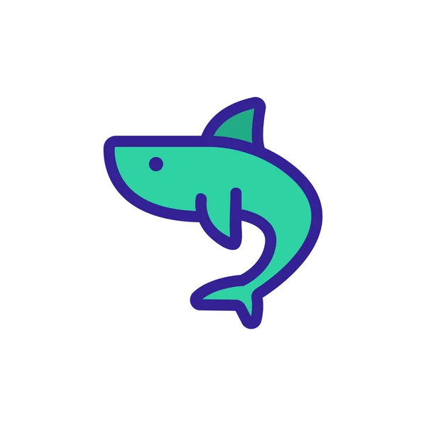Ícone vetor de tubarão. Isolado contorno símbolo ilustração —  Vetores de Stock