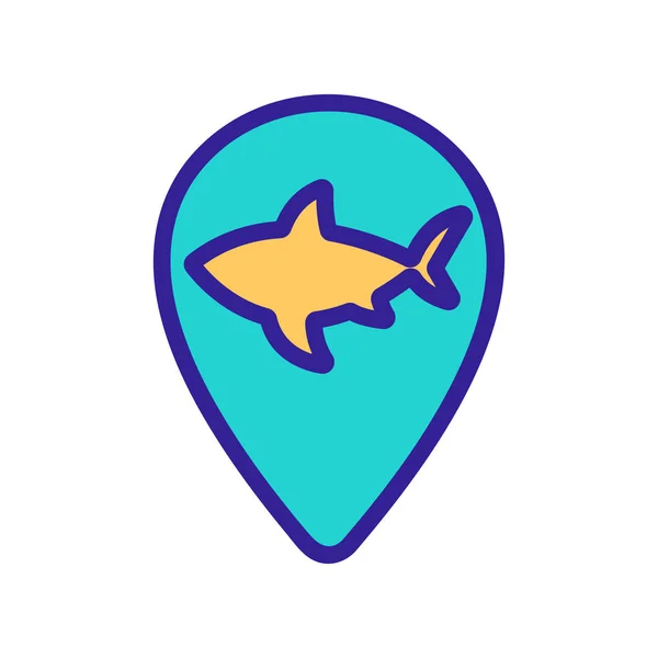 Vettore icona squalo. Illustrazione del simbolo del contorno isolato — Vettoriale Stock