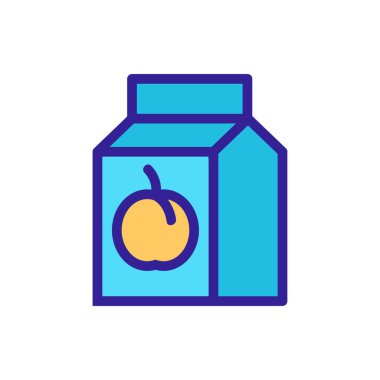 Şeftali ikonu vektörü. İzole edilmiş kontür sembolü gösterimi