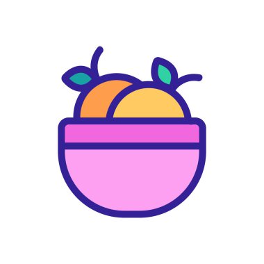 Şeftali ikonu vektörü. İzole edilmiş kontür sembolü gösterimi