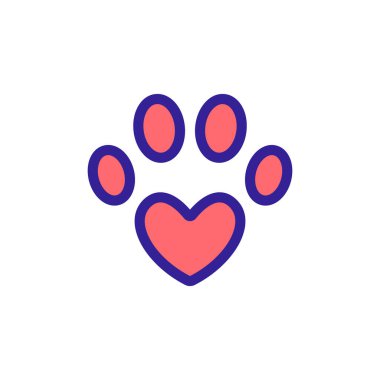 Pençe simgesi vektörü. İzole edilmiş kontür sembolü gösterimi