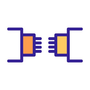 Optik kablo ikonu vektörü. İzole edilmiş kontür sembolü gösterimi