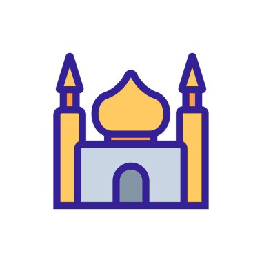 İslam ikonu vektörü. İzole edilmiş kontür sembolü gösterimi