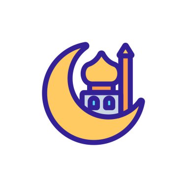 İslam ikonu vektörü. İzole edilmiş kontür sembolü gösterimi