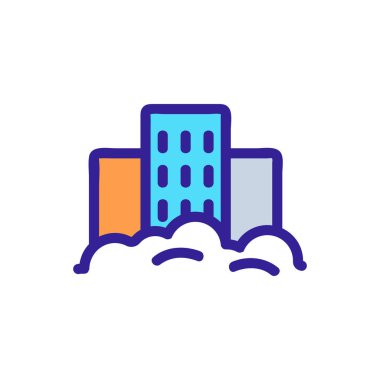 Toz Şehri ikon vektörü. İzole edilmiş kontür sembolü gösterimi