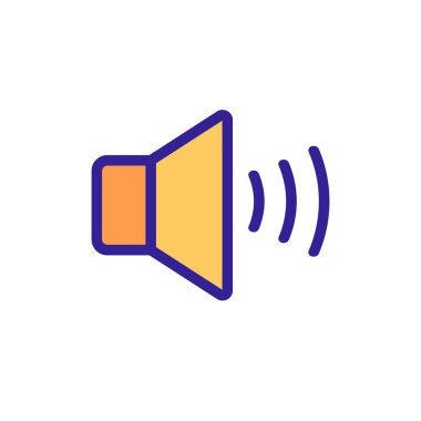 yüksek sesle ikon vektörü gibi ses çıkar. İzole edilmiş kontür sembolü gösterimi