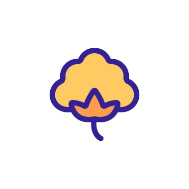 Pamuk simgesi vektörü. İzole edilmiş kontür sembolü gösterimi