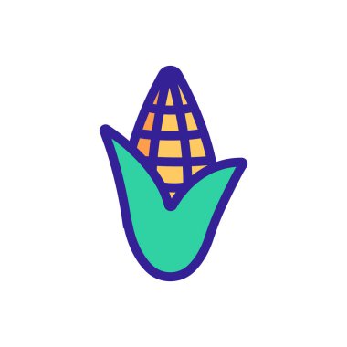 Mısır yiyeceği ikonu vektörü. İzole edilmiş kontür sembolü gösterimi