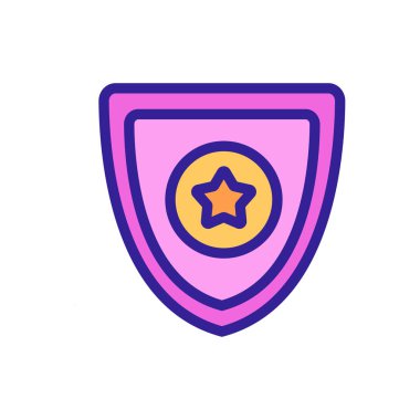 Ordu kalkanı ikon vektörü. İzole edilmiş kontür sembolü gösterimi