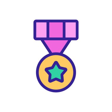 Ordu Madalya Simgesi Vektörü. İzole edilmiş kontür sembolü gösterimi