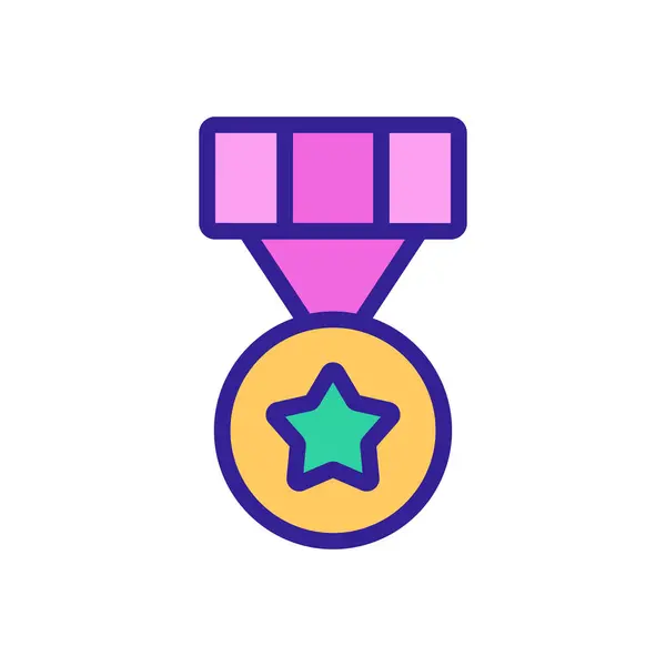 Army Medal Icon Vector. Isolierte Kontursymboldarstellung — Stockvektor