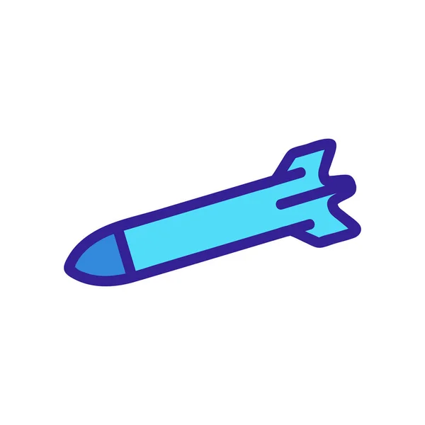 Army torpedo icon vector. Isolated contour symbol illustration — Stock Vector