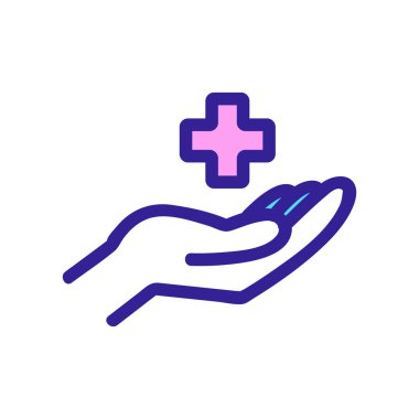 El ve çapraz ikon vektörü. İzole edilmiş kontür sembolü gösterimi