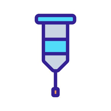 Koltuk değneği simgesi vektörü. İzole edilmiş kontür sembolü gösterimi