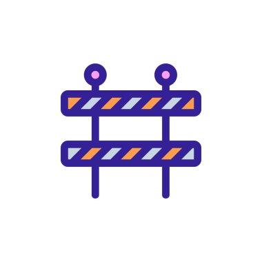 Yol ikonu vektöründe çit. İzole edilmiş kontür sembolü gösterimi