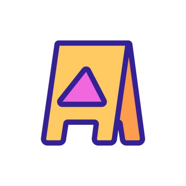 Simge vektörünü nazikçe tabakala. İzole edilmiş kontür sembolü gösterimi