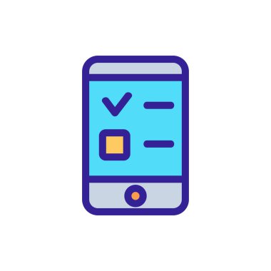 Telefon simgesi vektörü üzerinde test edin. İzole edilmiş kontür sembolü gösterimi