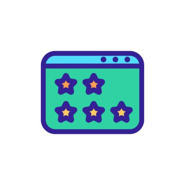 İnternet değerlendirme ikonu vektörü. İzole edilmiş kontür sembolü gösterimi