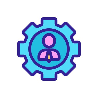 Yönetici simgesi vektörü. İzole edilmiş kontür sembolü gösterimi