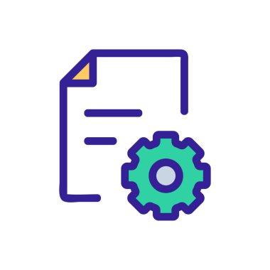 Belge simgesi vektörünü ayarla. İzole edilmiş kontür sembolü gösterimi