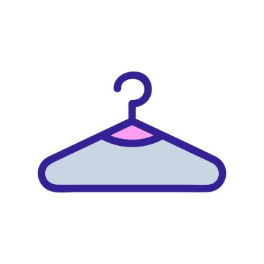 Askı giysi ikonu vektörü. İzole edilmiş kontür sembolü gösterimi