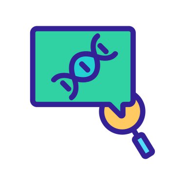 DNA çalışması ikon vektörü. İzole edilmiş kontür sembolü gösterimi