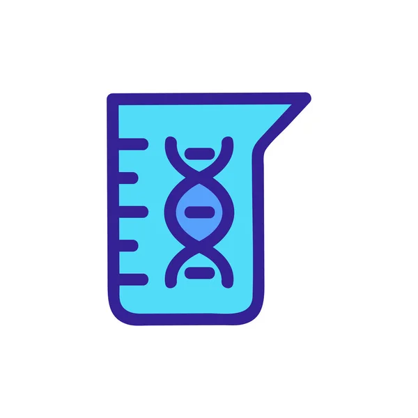 Vettore icona della provetta del DNA. Illustrazione del simbolo del contorno isolato — Vettoriale Stock