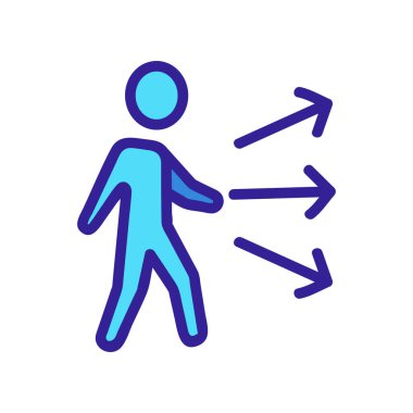 İş yönü ikon vektörü. İzole edilmiş kontür sembolü gösterimi