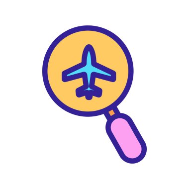 Uçak ikon vektörünü arayın. İzole edilmiş kontür sembolü gösterimi