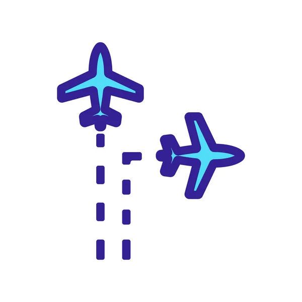 Uçağın yörüngesi bir ikon vektörüdür. İzole edilmiş kontür sembolü gösterimi — Stok Vektör
