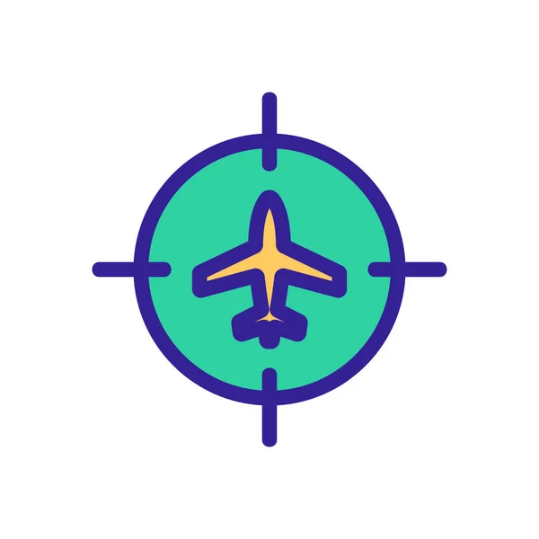 Vettore dell'icona della vista dell'aereo. Illustrazione del simbolo del contorno isolato — Vettoriale Stock