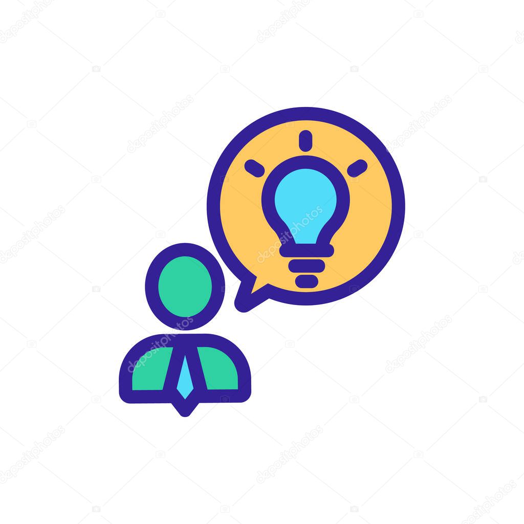 Businessman idea icon vector. Thin line sign. Isolated contour symbol illustration