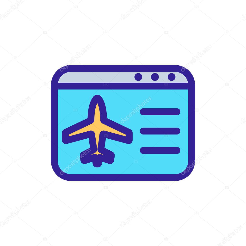 Plane icon vector airfares. Isolated contour symbol illustration