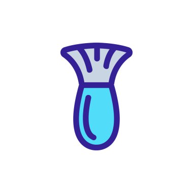 Fırça tozu ikon vektörü. İzole edilmiş kontür sembolü gösterimi