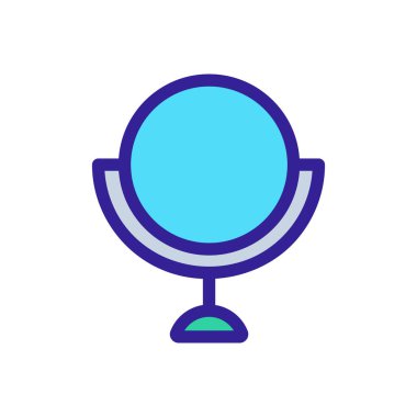 Ayna simgesi vektörü. İzole edilmiş kontür sembolü gösterimi