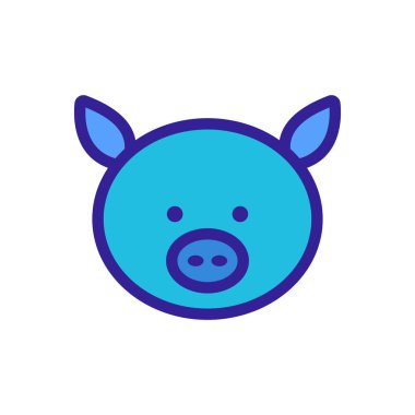 Domuz ikonu vektörü. İzole edilmiş kontür sembolü gösterimi