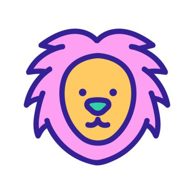 Aslan simgesi vektörü. İzole edilmiş kontür sembolü gösterimi