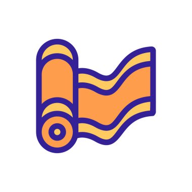 İpek kumaş rulo ikon vektörü. İzole edilmiş kontür sembolü gösterimi