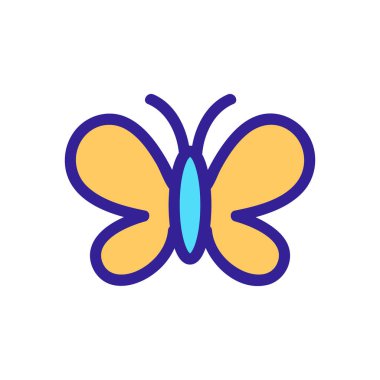 İpek kelebeği ikon vektörü. İzole edilmiş kontür sembolü gösterimi