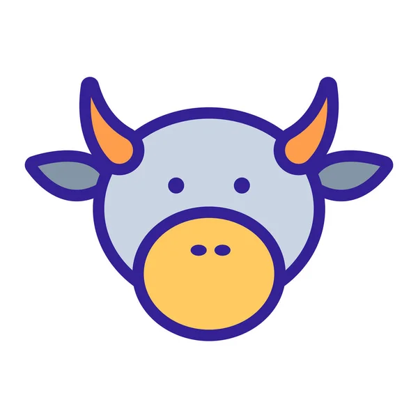 Cow icon vector. Isolated contour symbol illustration — 스톡 벡터