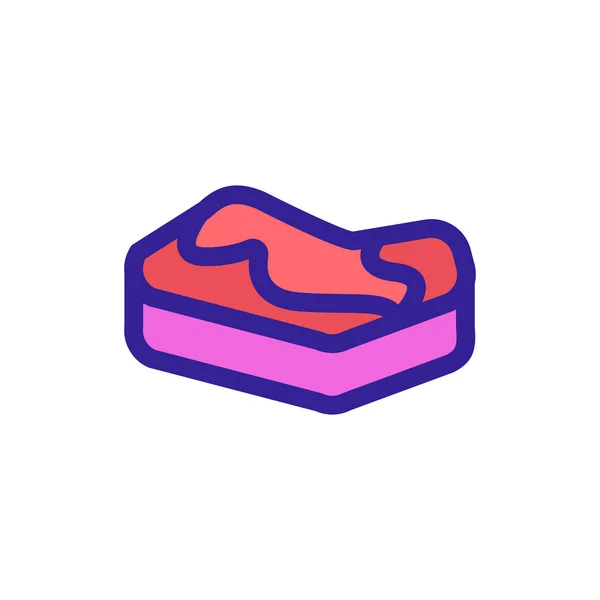 Carne de filete icono vector. Ilustración del símbolo de contorno aislado — Vector de stock