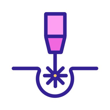 Lazer kaynak ikon kesme vektörü. İzole edilmiş kontür sembolü gösterimi