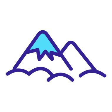 Orman Dağı ikon vektörü. İzole edilmiş kontür sembolü gösterimi