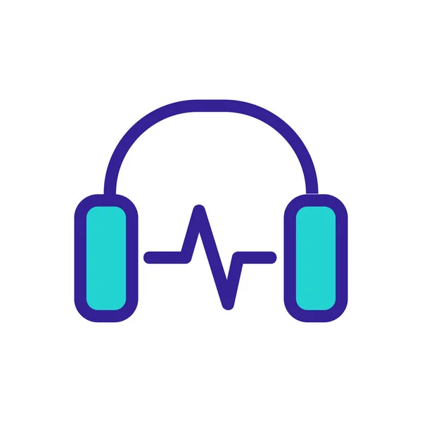 Headphones music icon vector. Isolated contour symbol illustration — Stock Vector