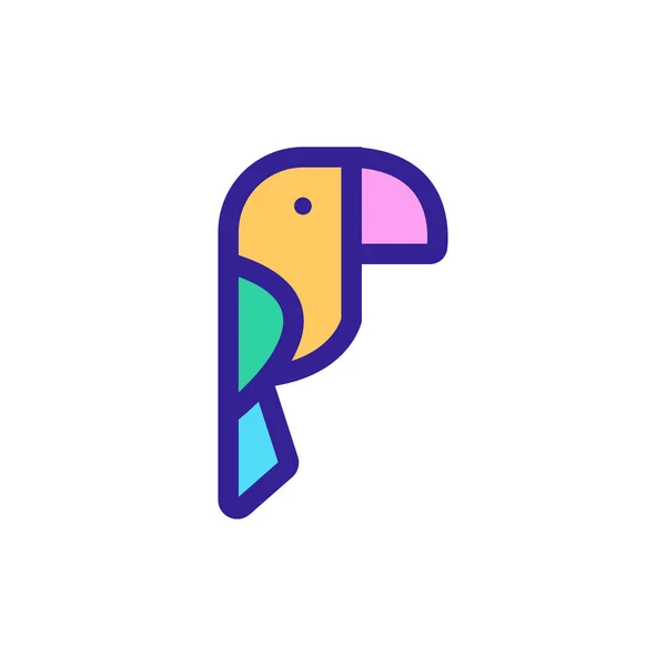 Ikona papugi dżungli. Ilustracja izolowanego symbolu konturu — Wektor stockowy