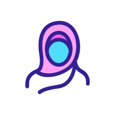 Başörtülü kadın ikon vektörü. İzole edilmiş kontür sembolü gösterimi