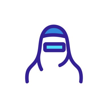 Başörtülü kadın ikon vektörü. İzole edilmiş kontür sembolü gösterimi