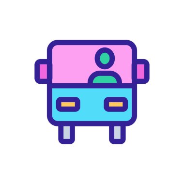 Sürücü simgesi vektörü. İzole edilmiş kontür sembolü gösterimi