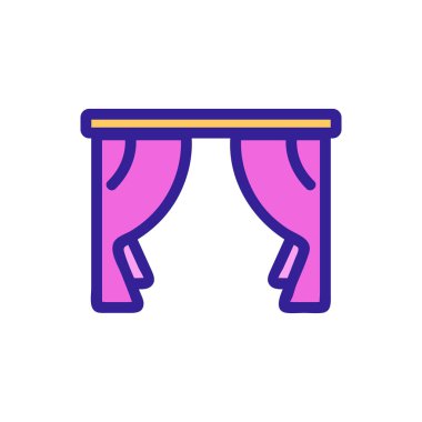 perde ikon vektörü. İzole edilmiş kontür sembolü gösterimi